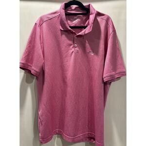 Tommy Bahama Very Berry Striped Short Sleeve Polo Shirt XXL